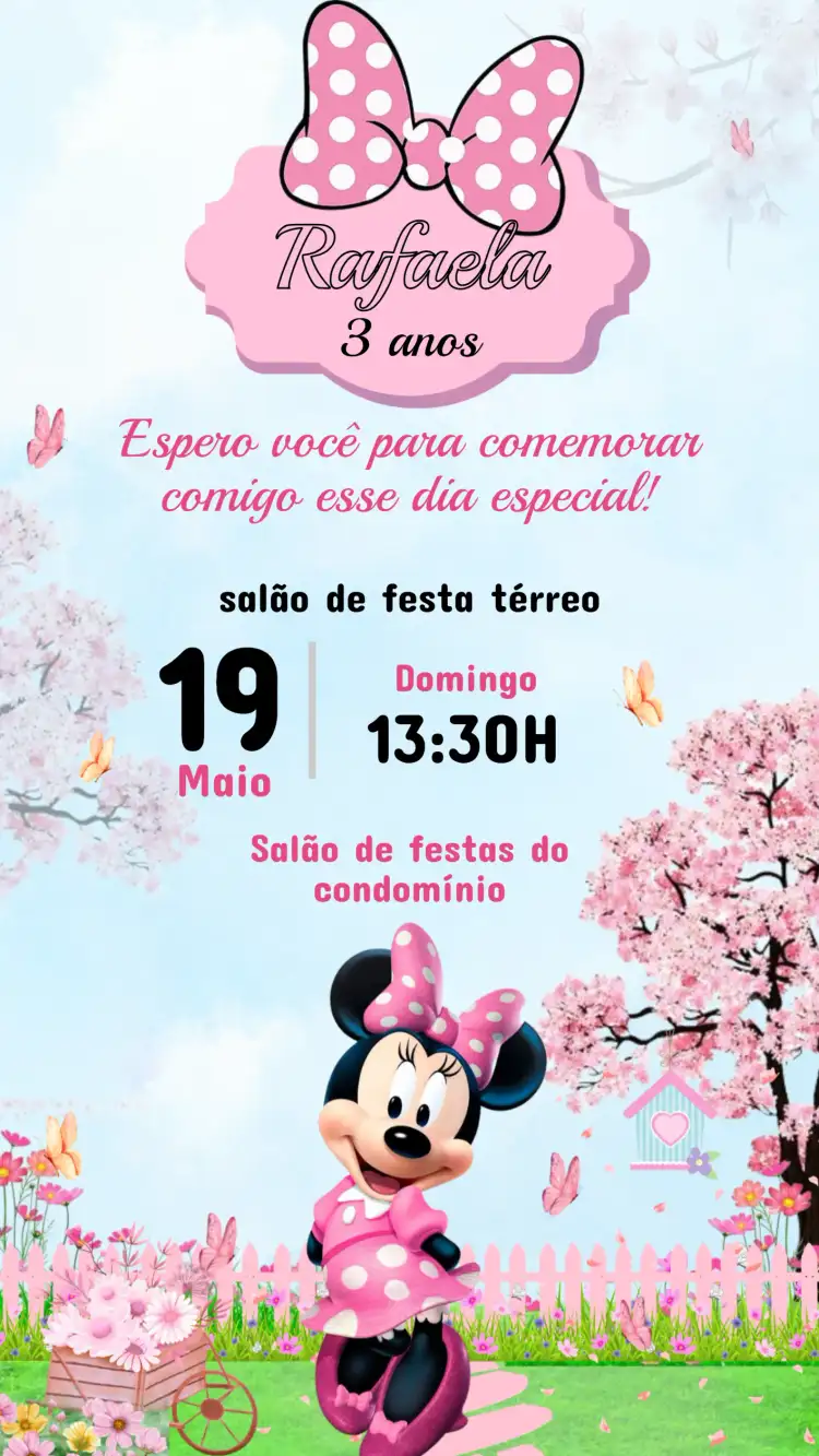 Convite Aniversário MINNIE
