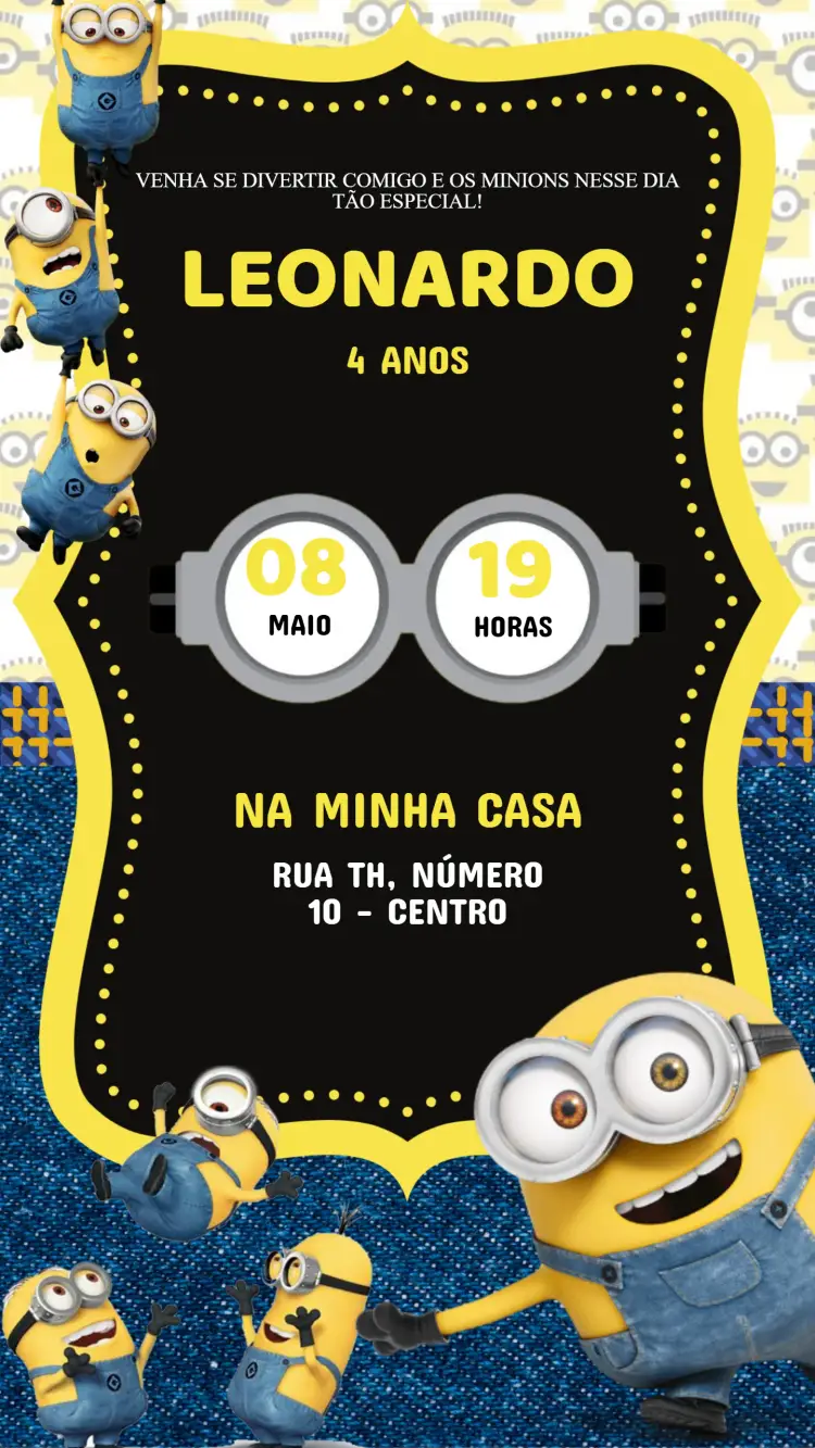 Convite Aniversário Minnions