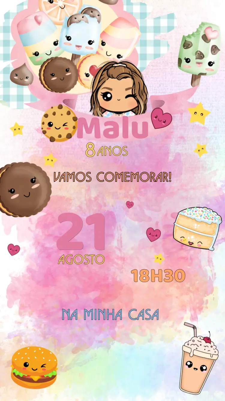 Convite Aniversário Mundo Doce