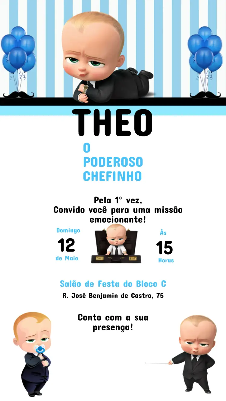 Convite Aniversário O PODEROSO CHEFINHO