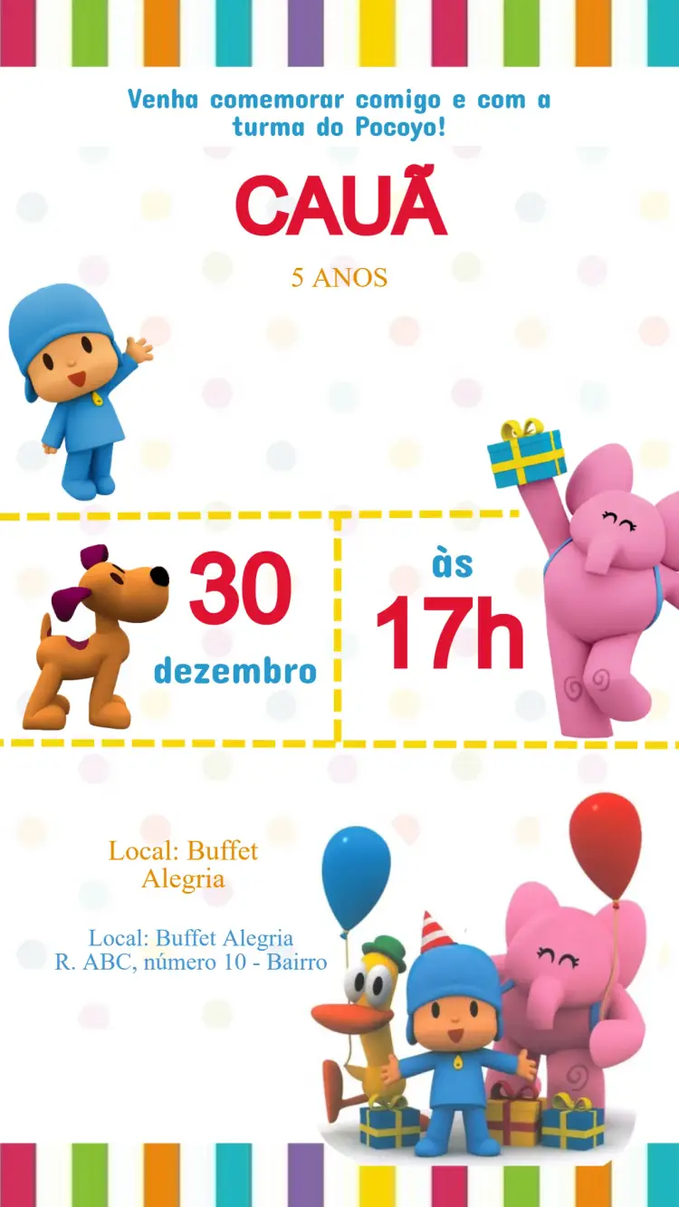 Convite Aniversário Pocayo