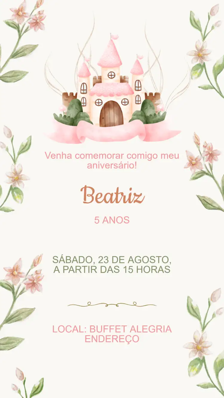 Convite Aniversário Princesa