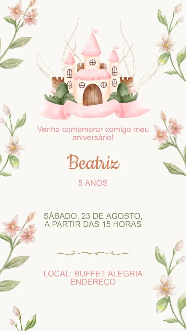 Convite Aniversário Princesa
