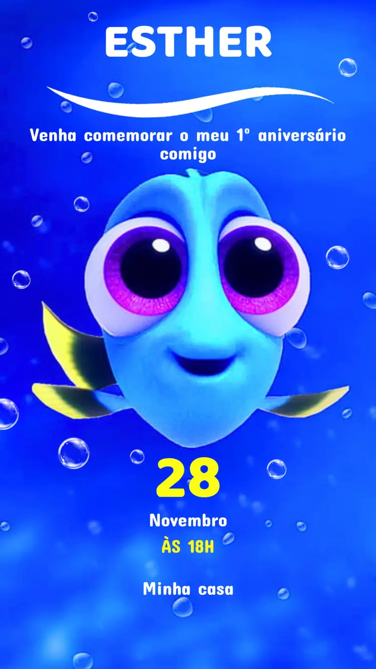 Convite Aniversário PROCURANDO NEMO