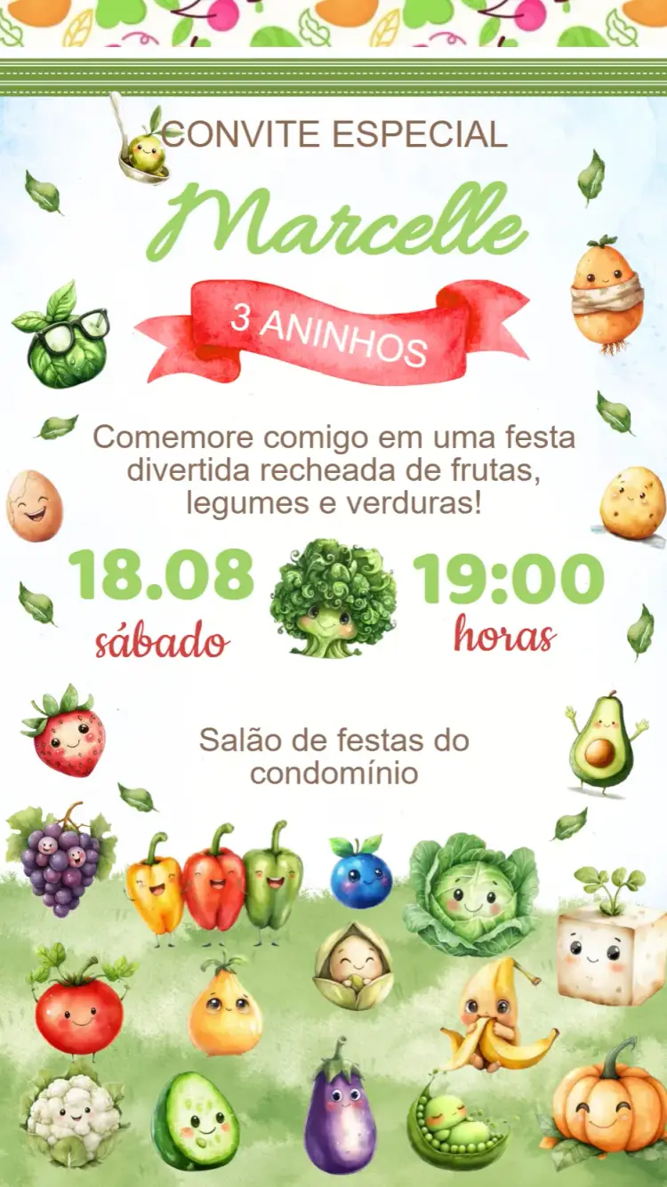Convite Aniversário Quitanda