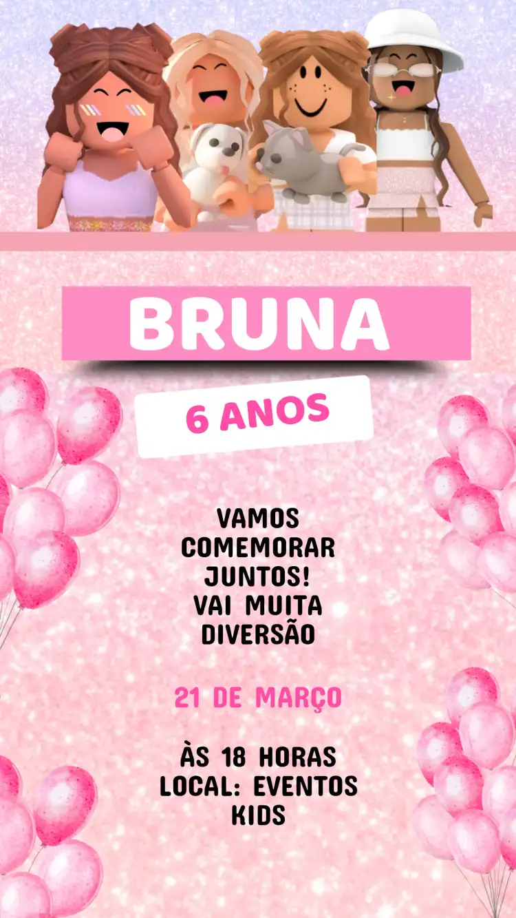 Convite Aniversário Roblox