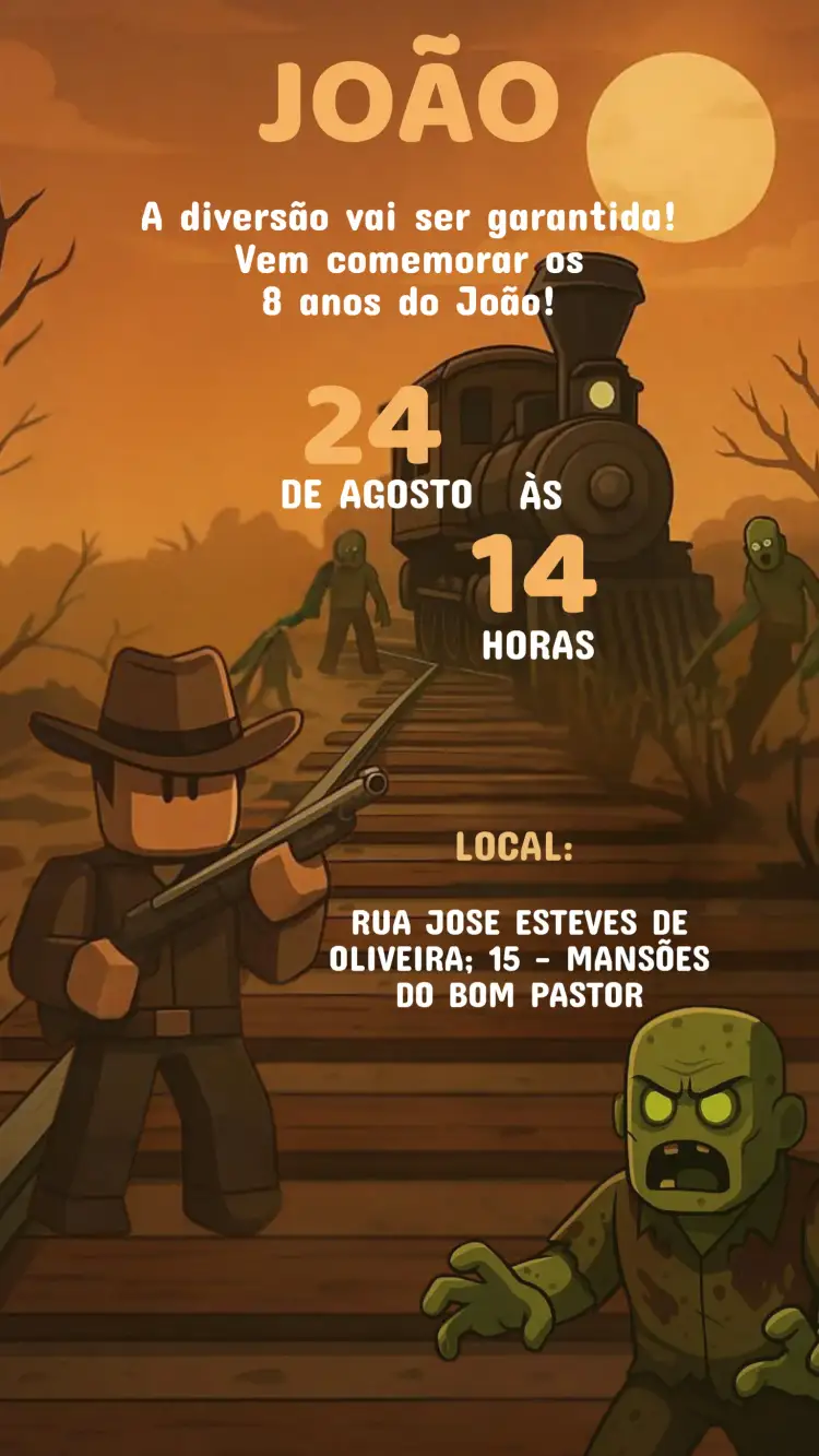 Convite Convite Aniversário Roblox – tema Aniversário Infantil colorido, moderno, divertido, jogos, fantasia