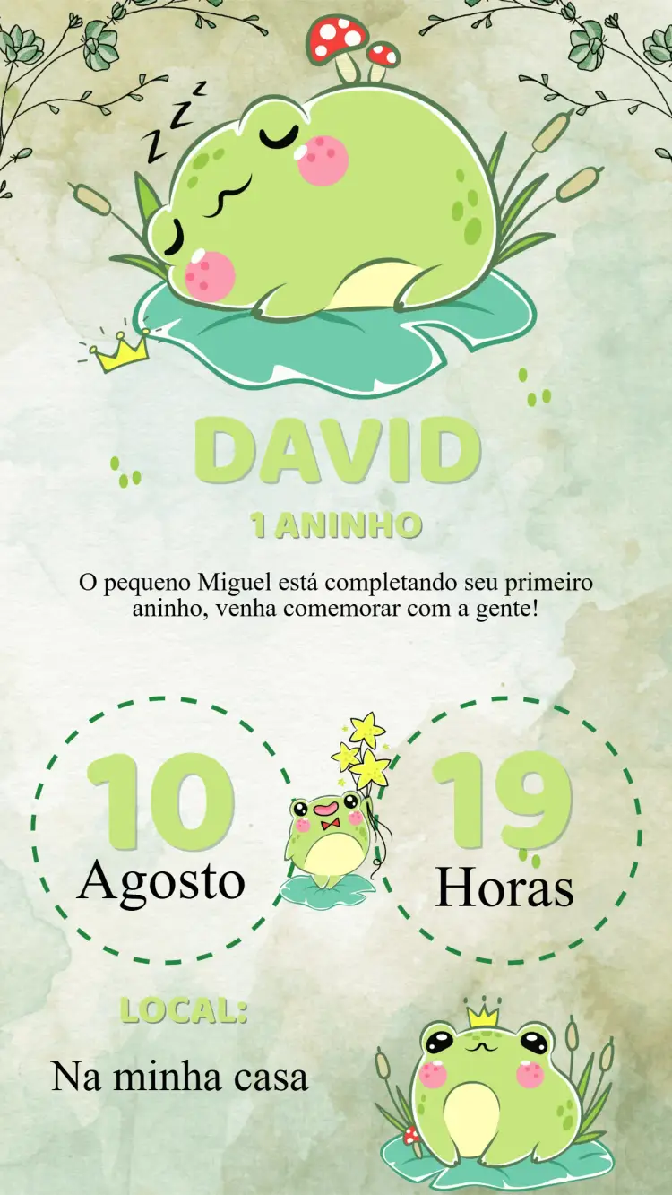 Convite Aniversário Sapo