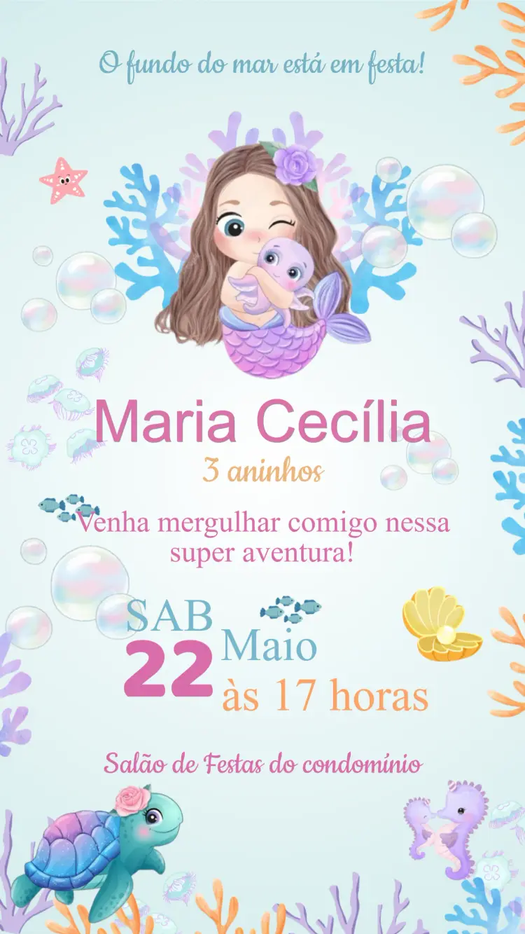 Convites fundo do mar: modelos para personalizar