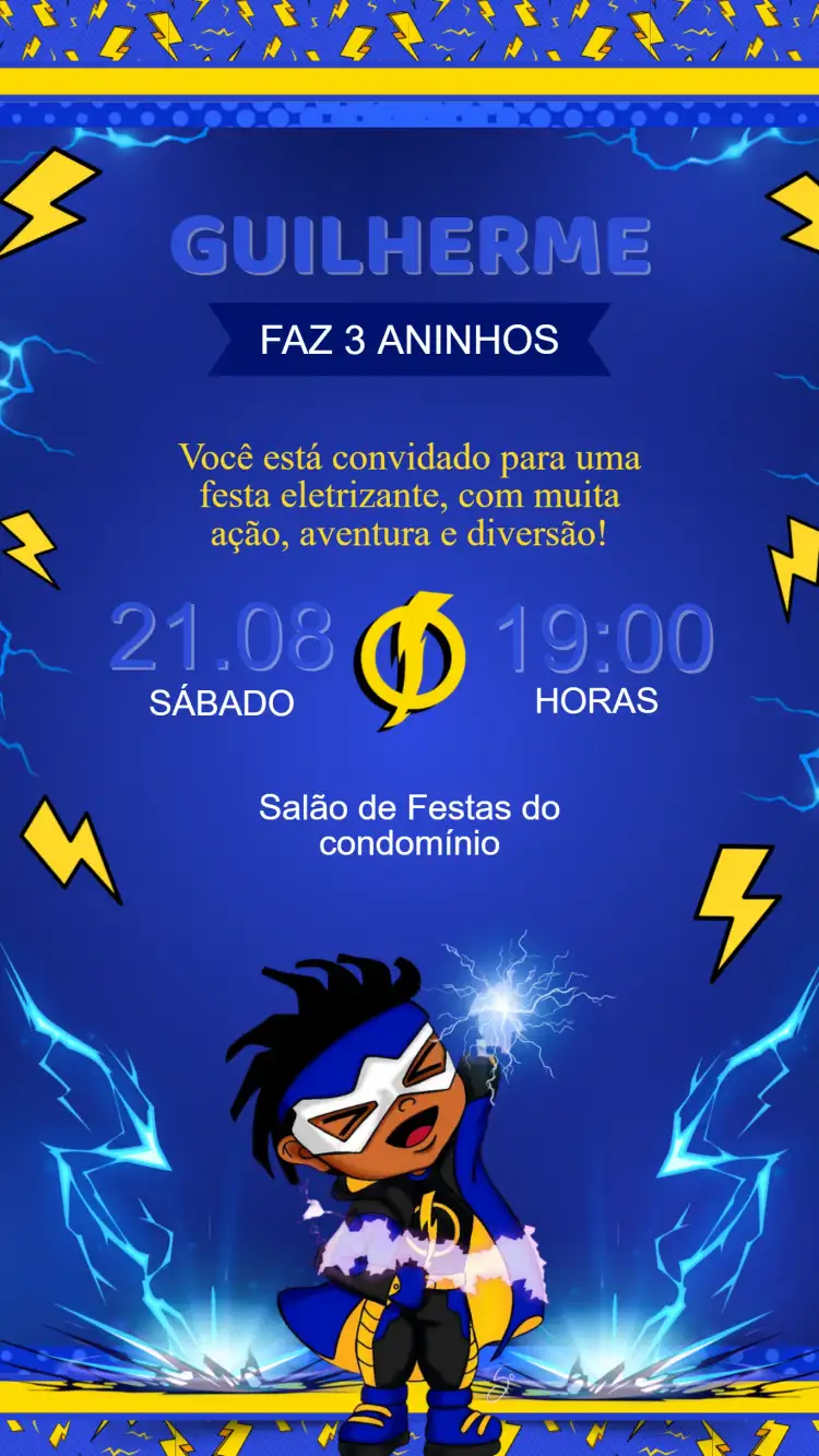 Convite Aniversário Super Choque