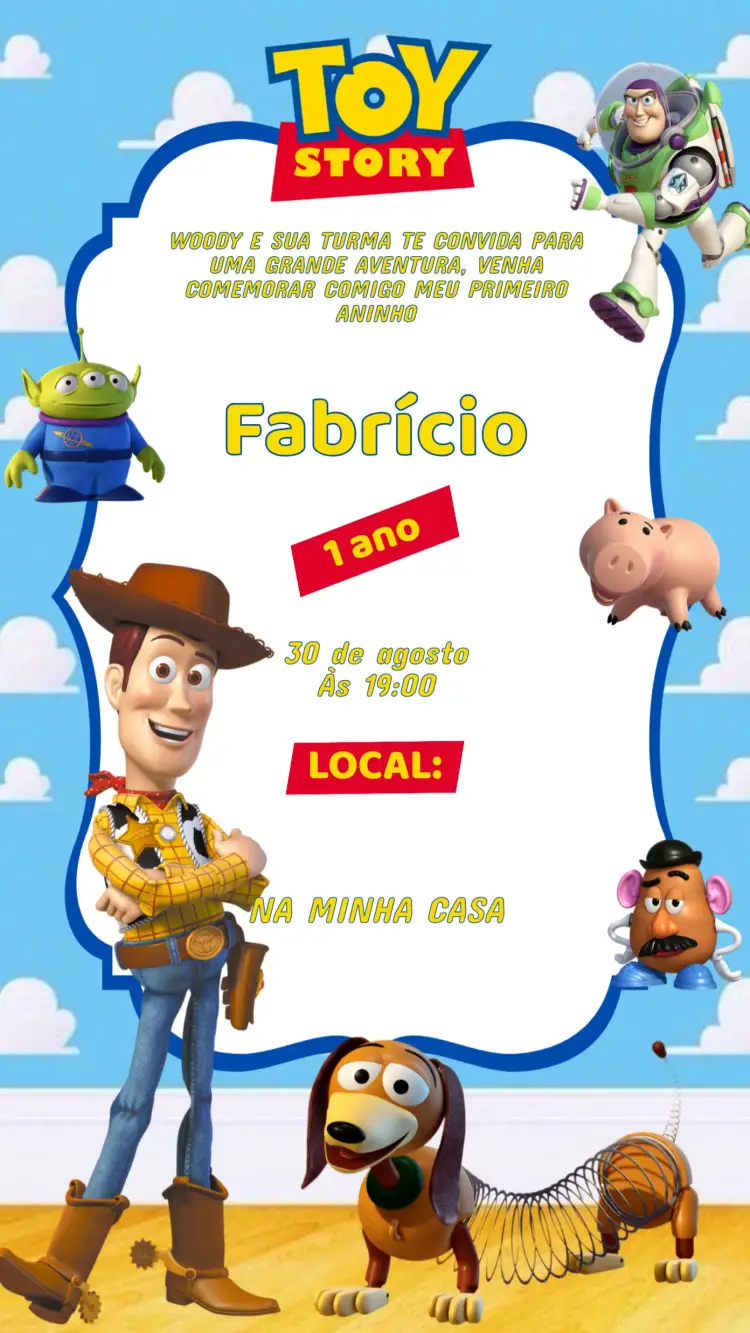 Convite Aniversário Toy Story