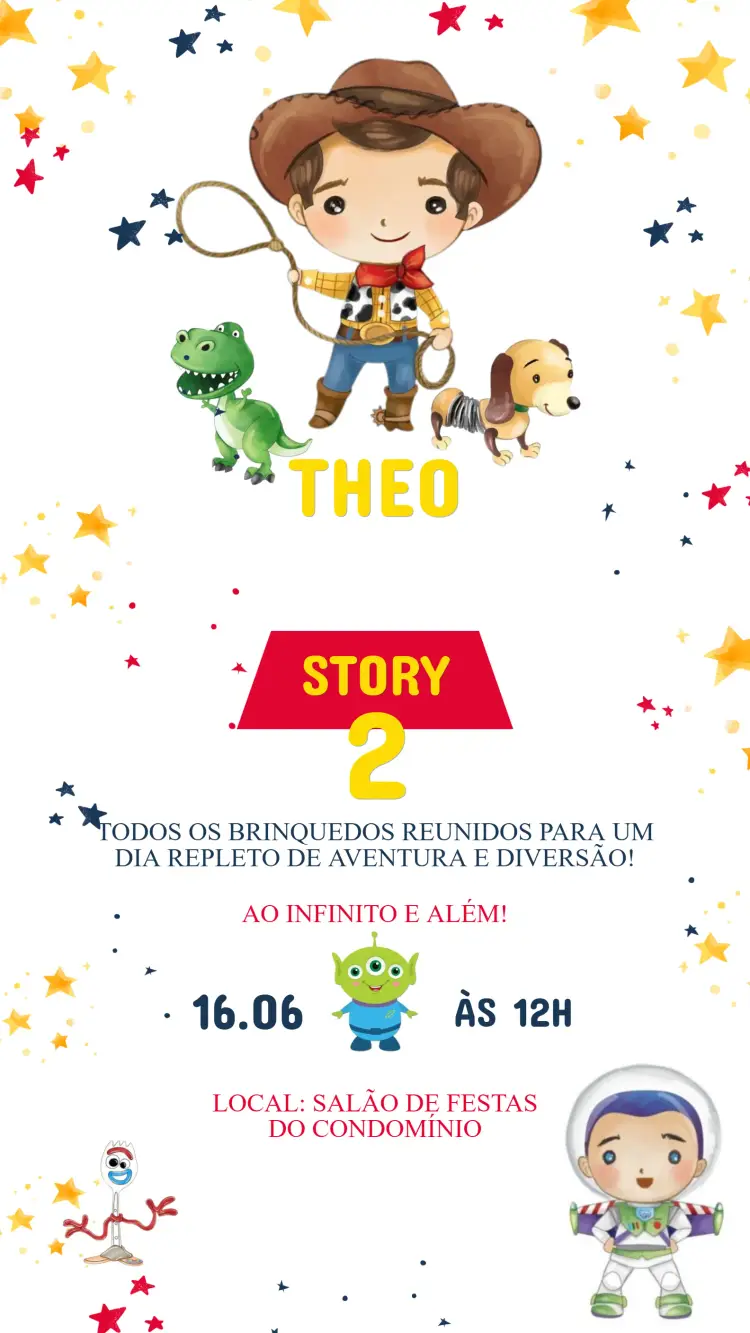 Convite Aniversário Toy Story