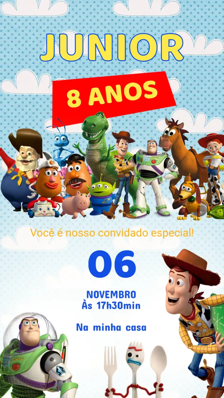 Convite Aniversário Toy Story