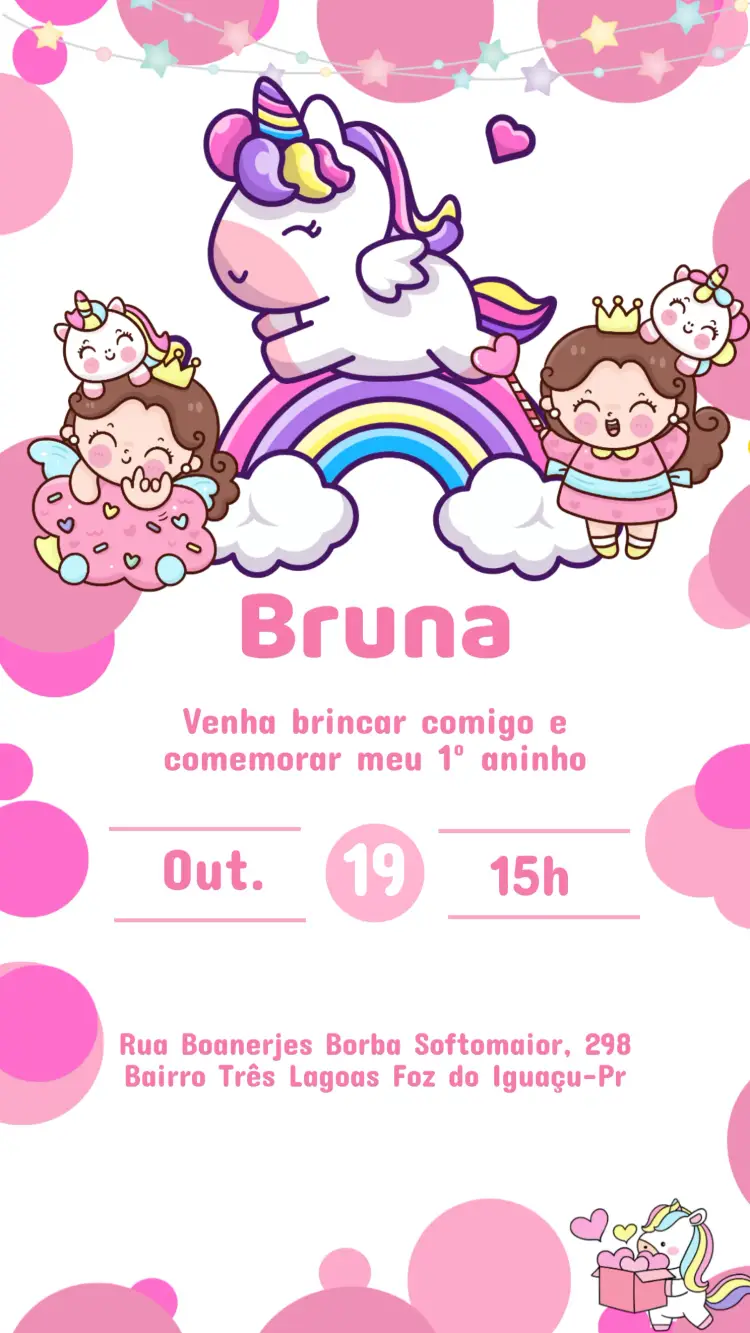 Convite Aniversário Unicórnio