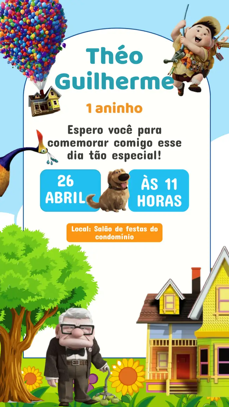 Convite Aniversário UP Altas Aventuras