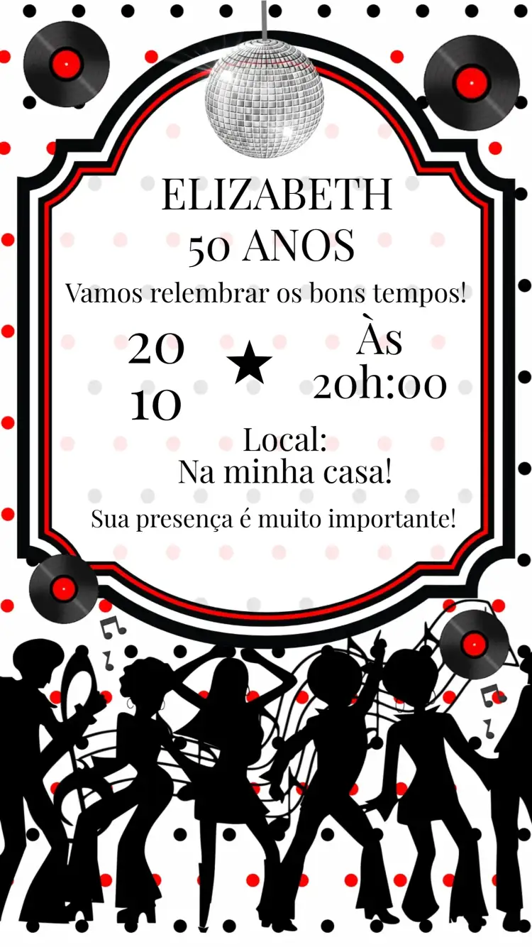 Convite Convite Anos 60 70 – tema Aniversário vintage, colorido, retrô, groovy, psicodélico, artístico