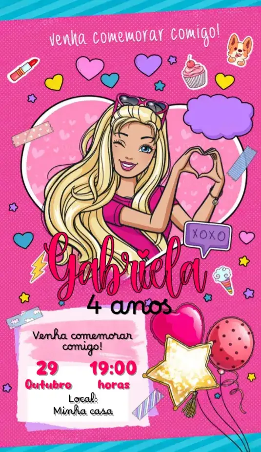 Convite Barbie