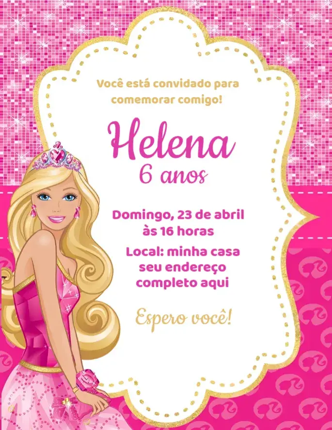 Convite Barbie