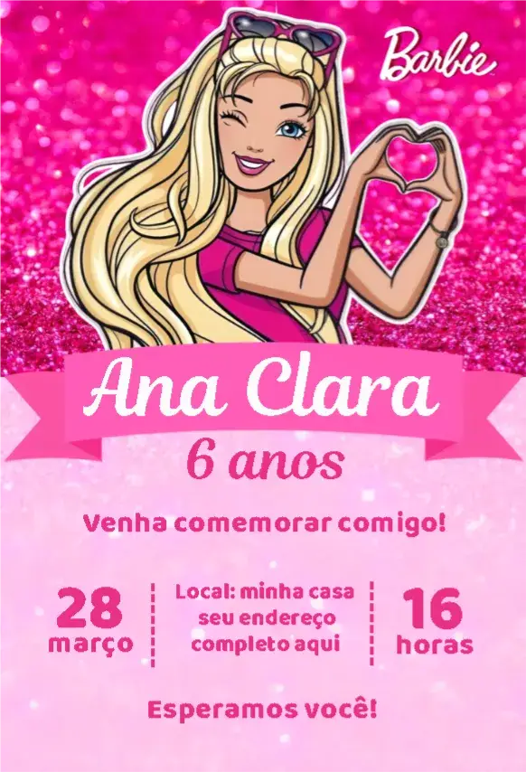 Convite Barbie Love