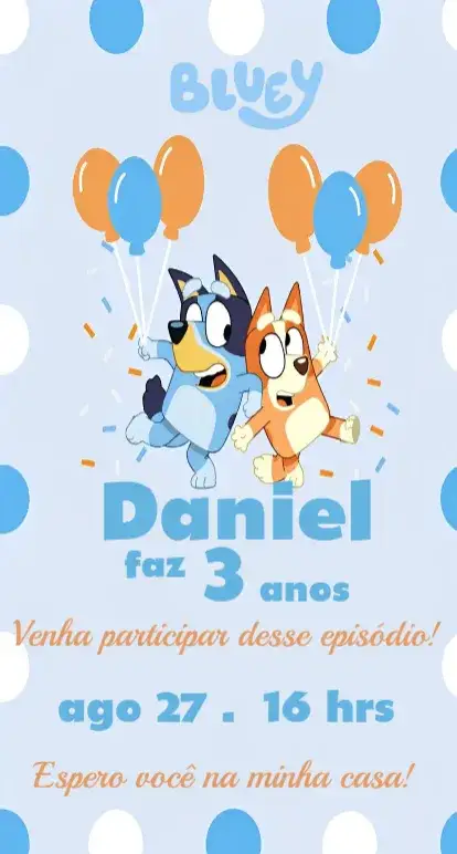 Invitation Bluey Invitation – Birthday theme colorful, fun, childish, lively, themed, playful