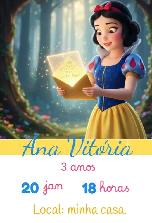Convite Branca de Neve