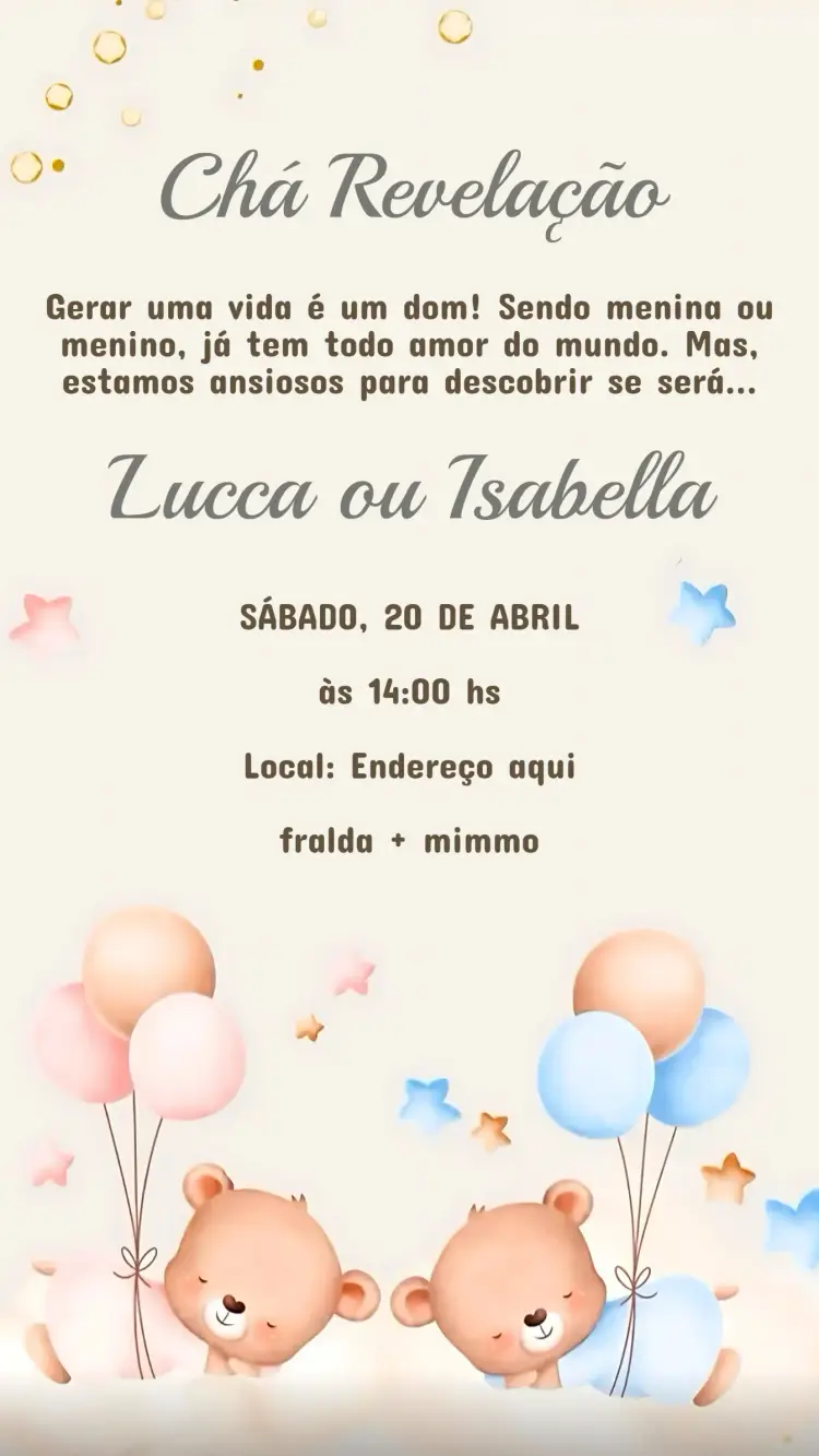 Convite Chá Revelação