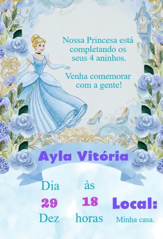 Convite Cinderela