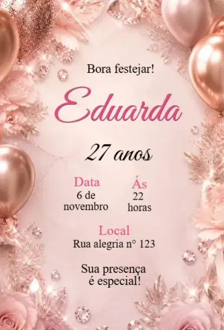 Convite de Aniversário Adulto