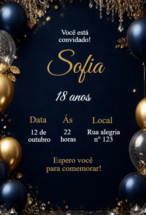 Convite Convite de Aniversário Adulto – tema Aniversário moderno, elegante, minimalista, vintage, colorido, boho