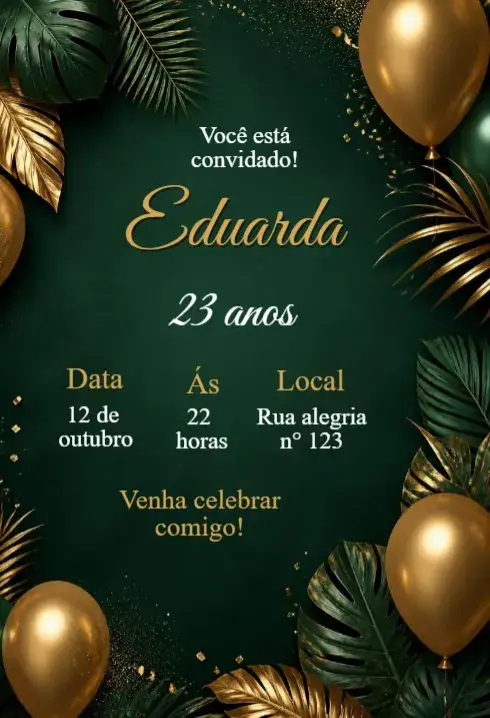 Convite Convite de aniversário adulto para editar – tema Aniversário moderno, elegante, minimalista, colorido, vintage