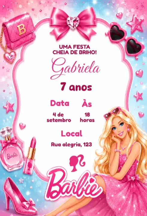 Barbie fashion birthday invitation