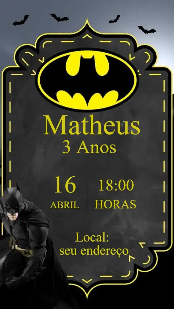 Convite de aniversário - BATMAN