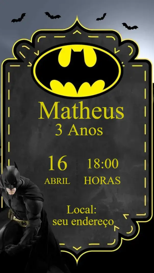 Convite de aniversário - BATMAN