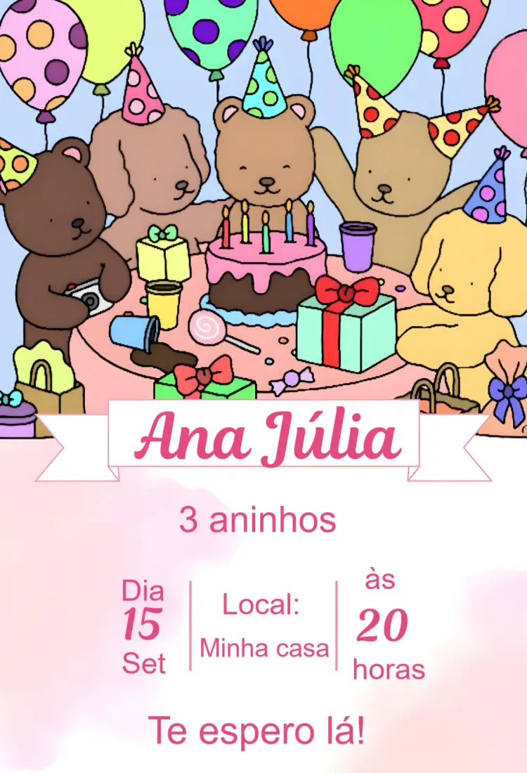 Convite de aniversário Bobbie Goods