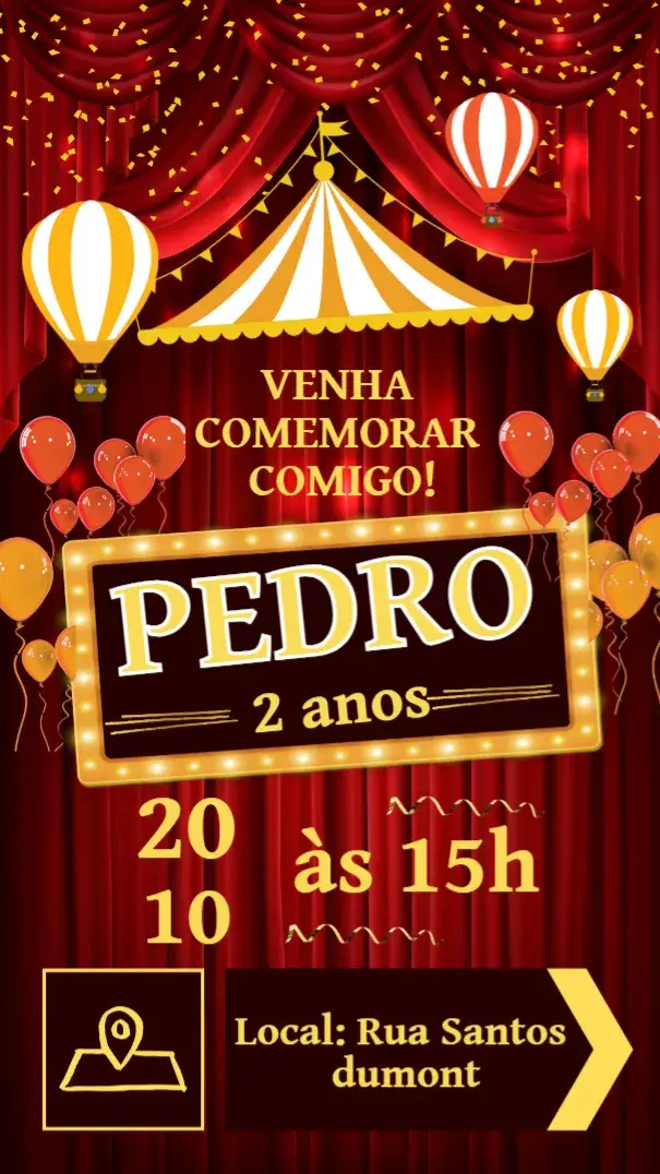 Convite de Aniversário Circo