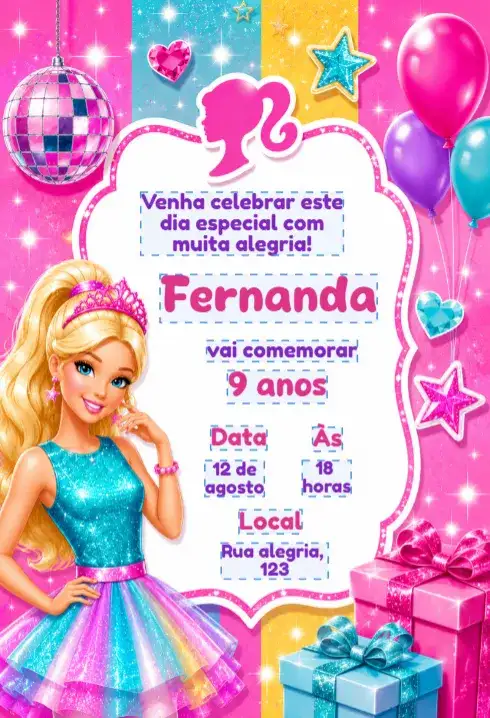 Barbie Birthday Invitation