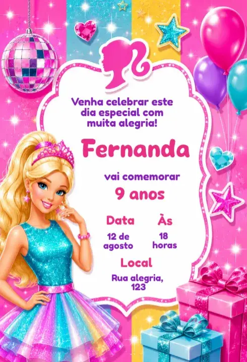 Barbie Birthday Invitation