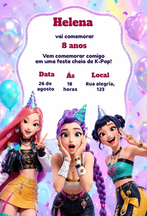 Warrior K-pop Birthday Invitation