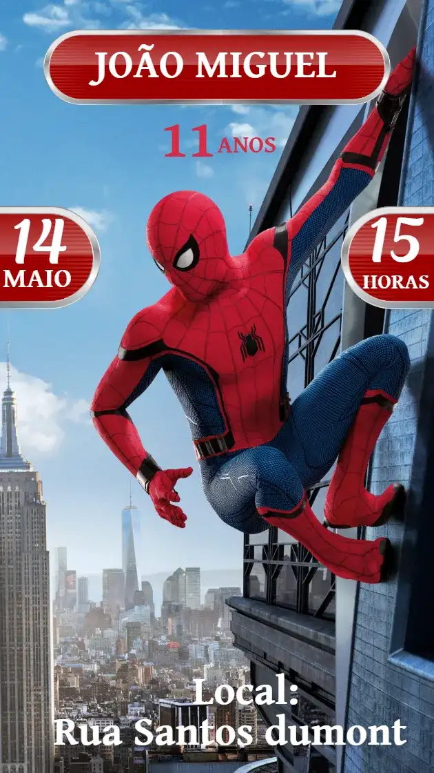 Convite de aniversário Homem Aranha