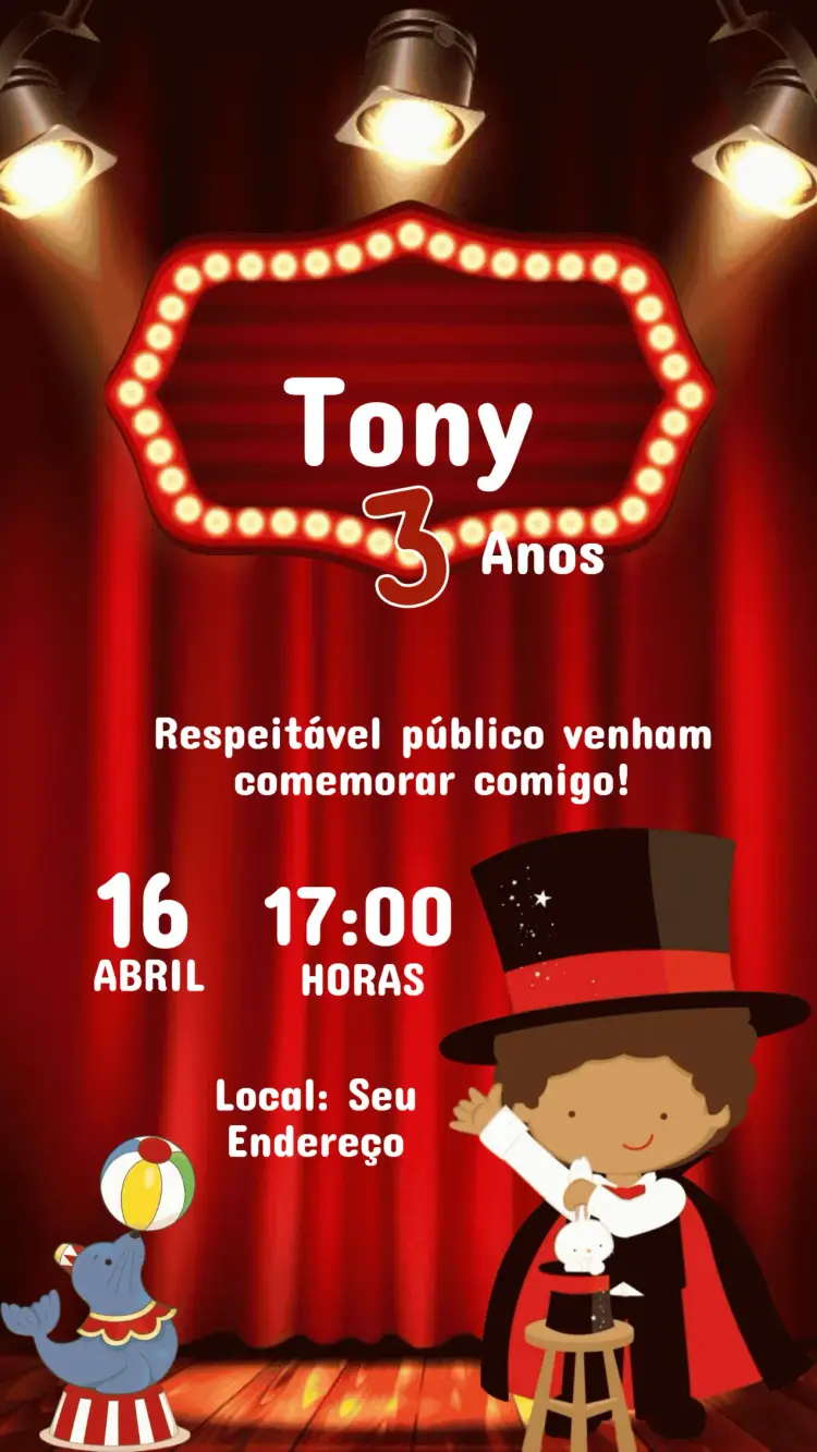 Children's Circus Birthday Invitation