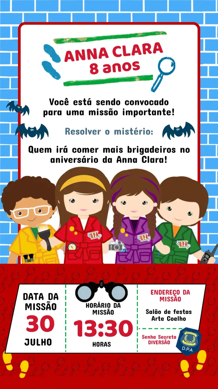 Convite de Aniversário Infantil DPA