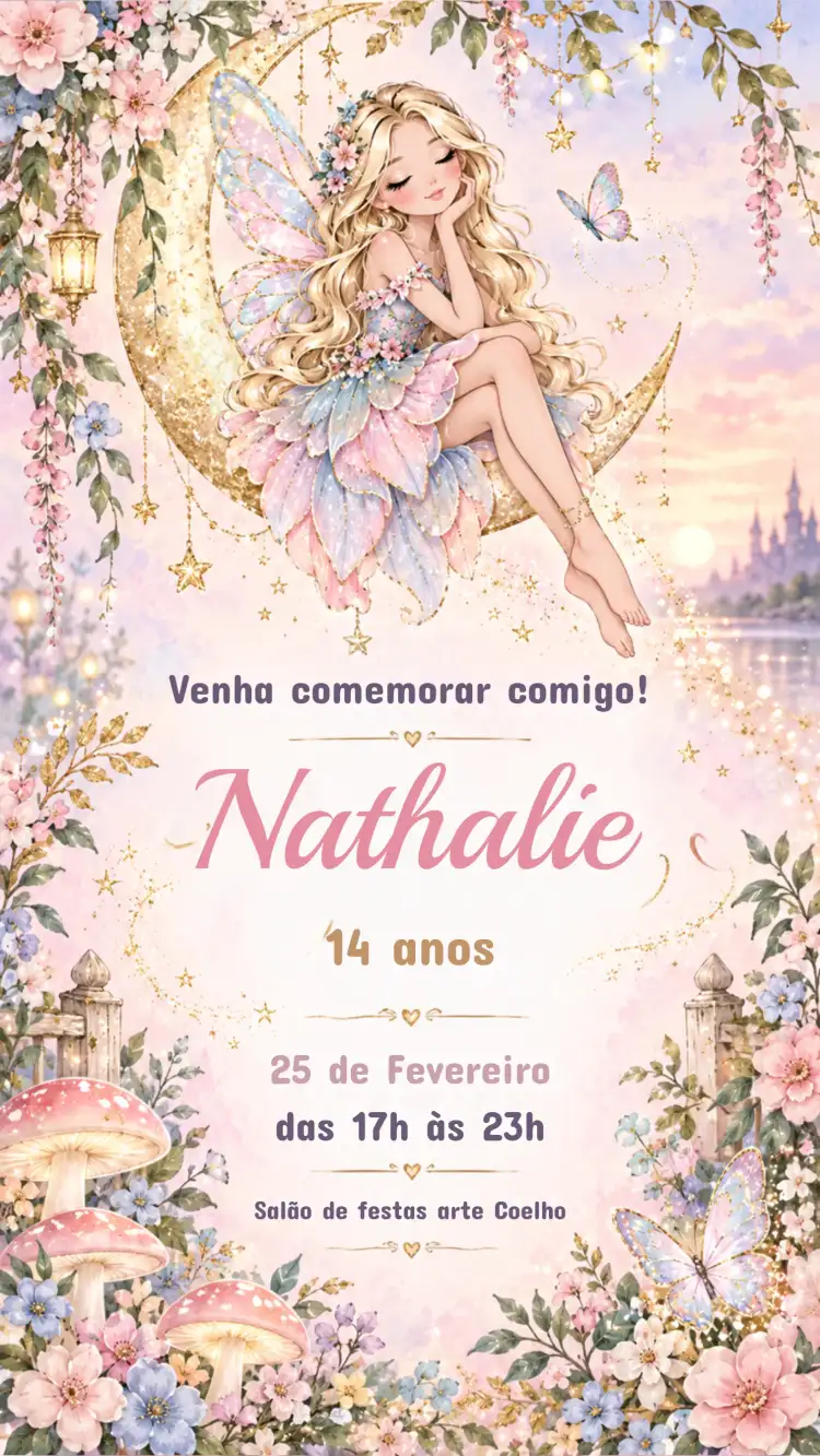 Convite de Aniversário Infantil FADAS