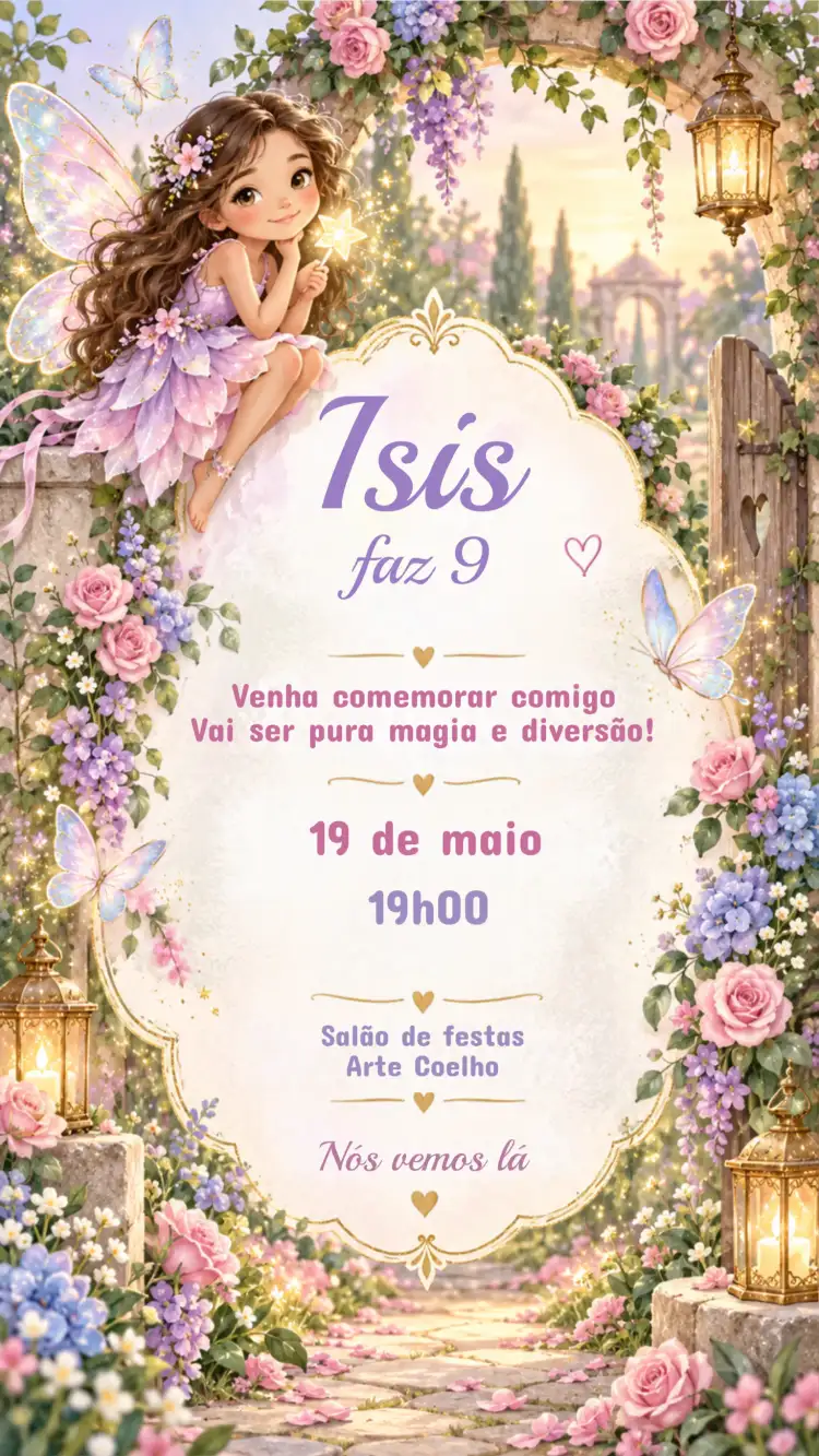 Convite de Aniversário Infantil FADAS