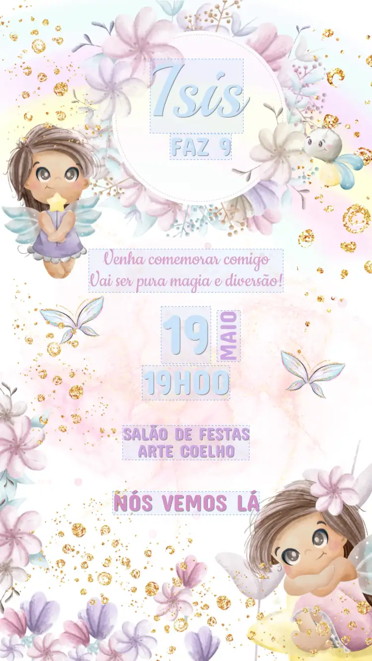 Convite de Aniversário Infantil FADAS