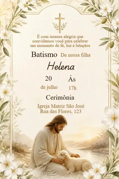 Invitación de Bautismo con Jesús