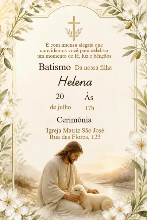 Invitación de Bautismo con Jesús