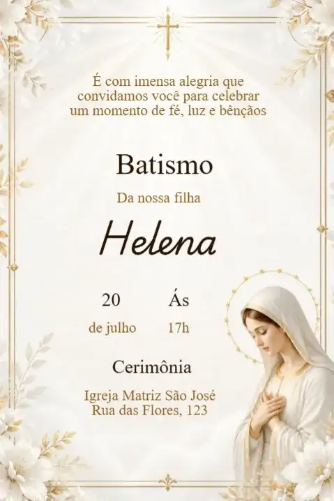 Baptism Invitation with Our Lady
