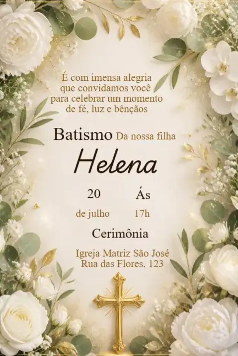 Eucalyptus Baptism Invitation