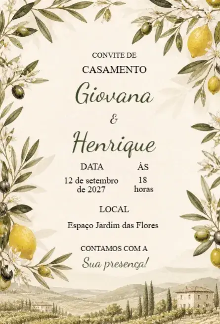 Convite Convite de Casamento Clássico – tema Casamento clássico, floral, elegante, minimalista, branco, romântico
