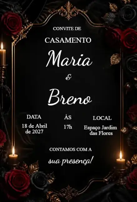 Convite Convite de casamento clássico – tema Casamento clássico, floral, elegante, branco, minimalista